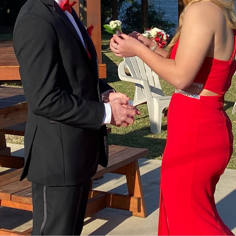 Hot Red Prom Dress - Picture 2 of 4